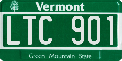 VT license plate LTC901