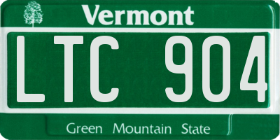 VT license plate LTC904