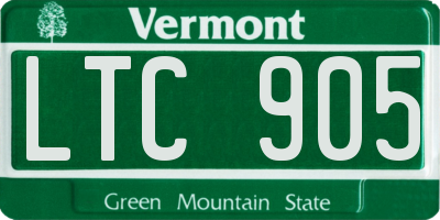 VT license plate LTC905
