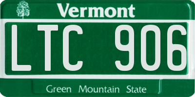 VT license plate LTC906