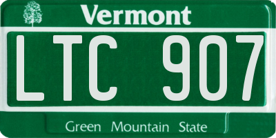 VT license plate LTC907