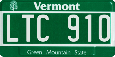 VT license plate LTC910