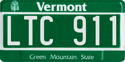 VT license plate LTC911
