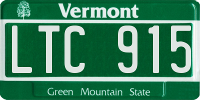 VT license plate LTC915