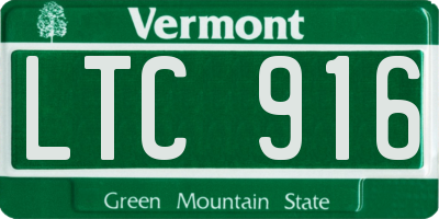 VT license plate LTC916