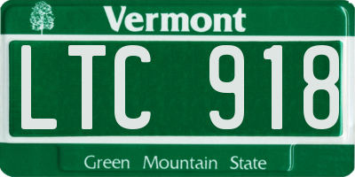 VT license plate LTC918