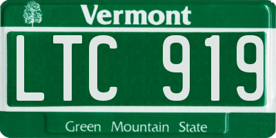 VT license plate LTC919