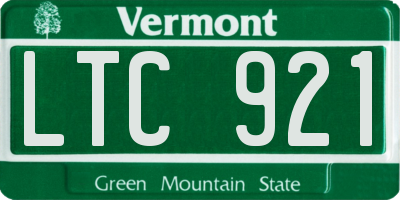 VT license plate LTC921