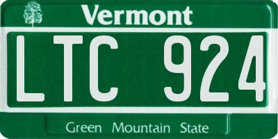 VT license plate LTC924
