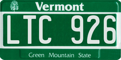 VT license plate LTC926