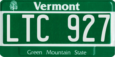 VT license plate LTC927