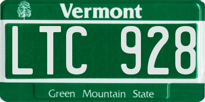 VT license plate LTC928