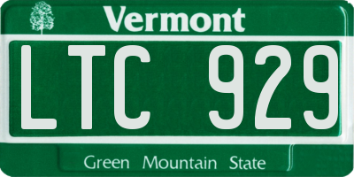 VT license plate LTC929