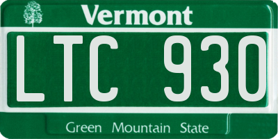 VT license plate LTC930