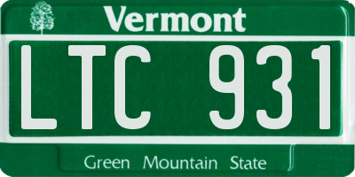 VT license plate LTC931
