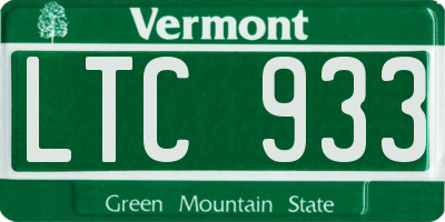 VT license plate LTC933