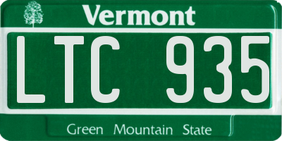 VT license plate LTC935