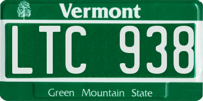 VT license plate LTC938
