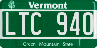 VT license plate LTC940