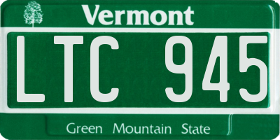 VT license plate LTC945