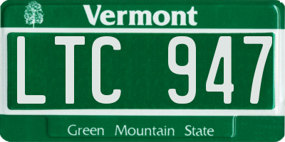 VT license plate LTC947