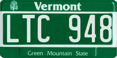 VT license plate LTC948