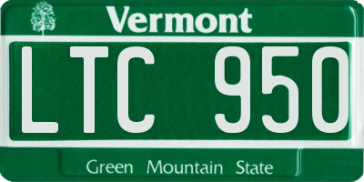 VT license plate LTC950