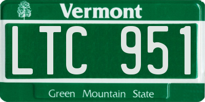 VT license plate LTC951