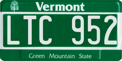 VT license plate LTC952