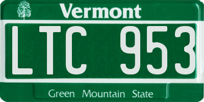 VT license plate LTC953