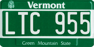 VT license plate LTC955