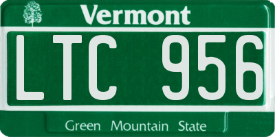VT license plate LTC956