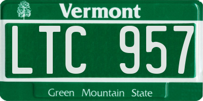 VT license plate LTC957