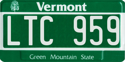 VT license plate LTC959