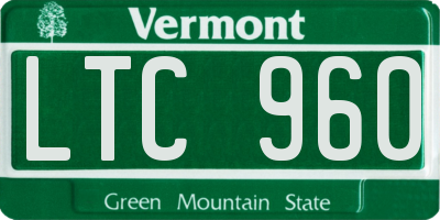 VT license plate LTC960