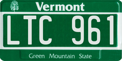 VT license plate LTC961