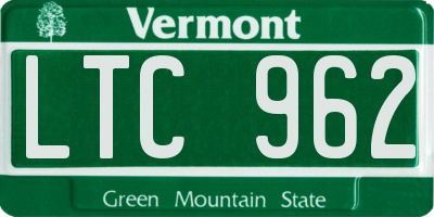 VT license plate LTC962
