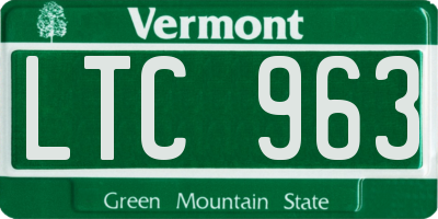 VT license plate LTC963