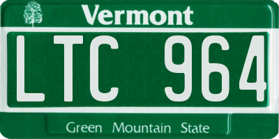 VT license plate LTC964