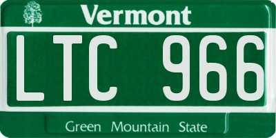 VT license plate LTC966