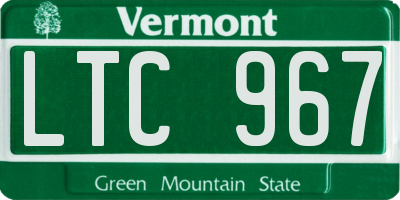 VT license plate LTC967