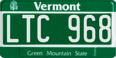 VT license plate LTC968
