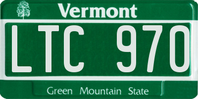 VT license plate LTC970