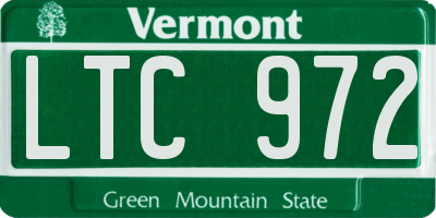 VT license plate LTC972