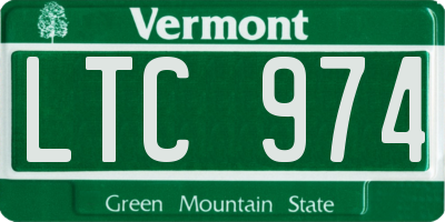 VT license plate LTC974