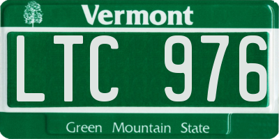 VT license plate LTC976