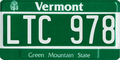 VT license plate LTC978