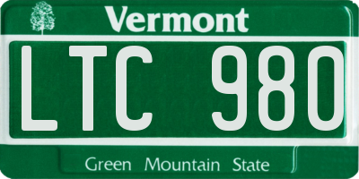VT license plate LTC980