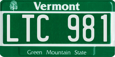 VT license plate LTC981