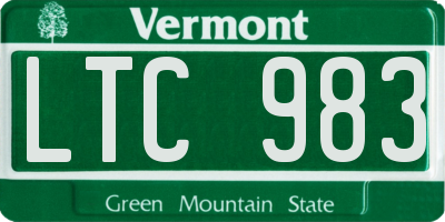 VT license plate LTC983